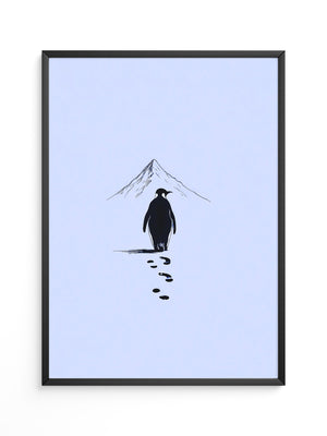 Pinguin Spuren Minimalistisch
