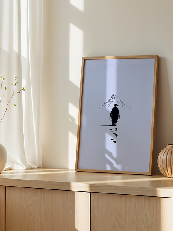 Pinguin Spuren Minimalistisch