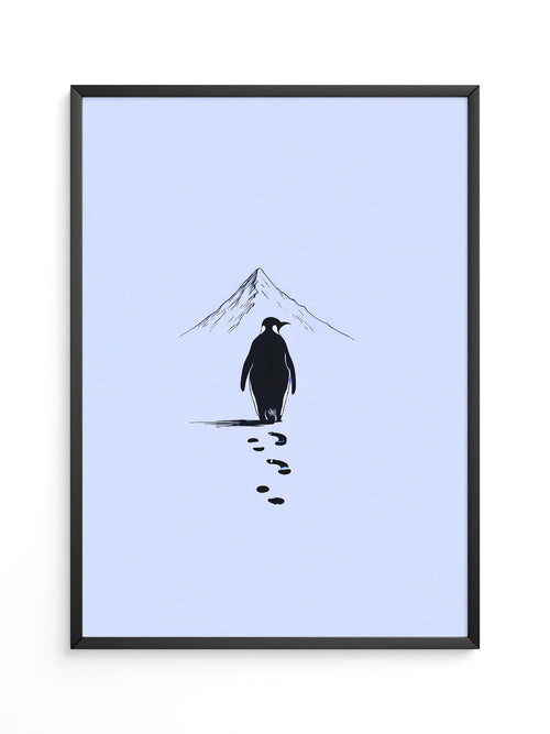 Pinguin Spuren Minimalistisch