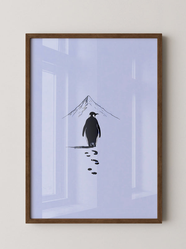 Pinguin Spuren Minimalistisch