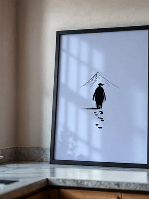 Pinguin Spuren Minimalistisch