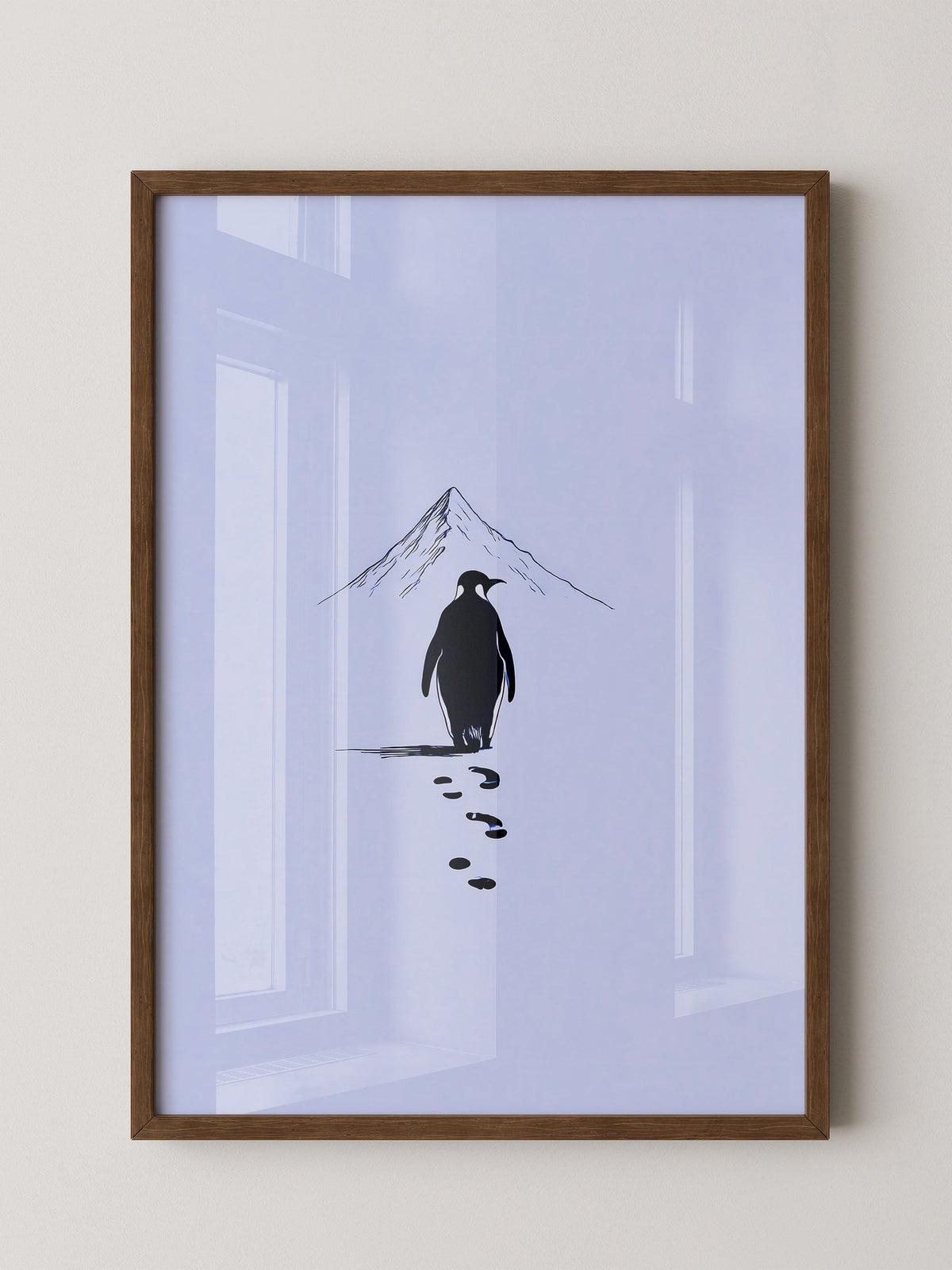 Pinguin Spuren Minimalistisch