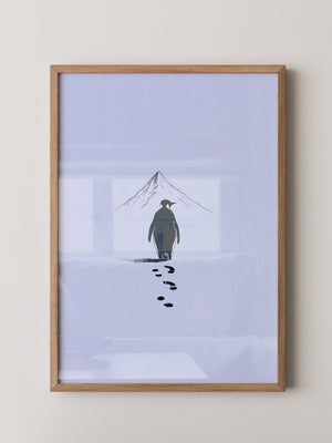 Pinguin Spuren Minimalistisch