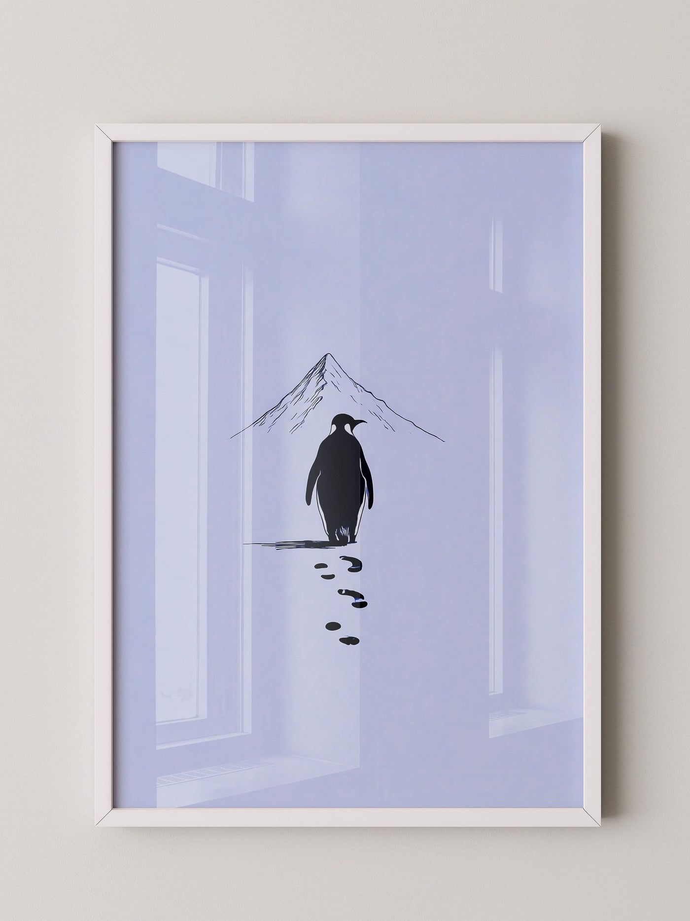 Pinguin Spuren Minimalistisch