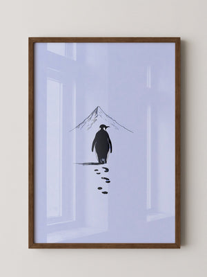 Pinguin Spuren Minimalistisch