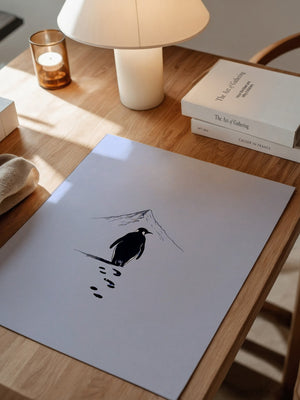 Pinguin Spuren Minimalistisch