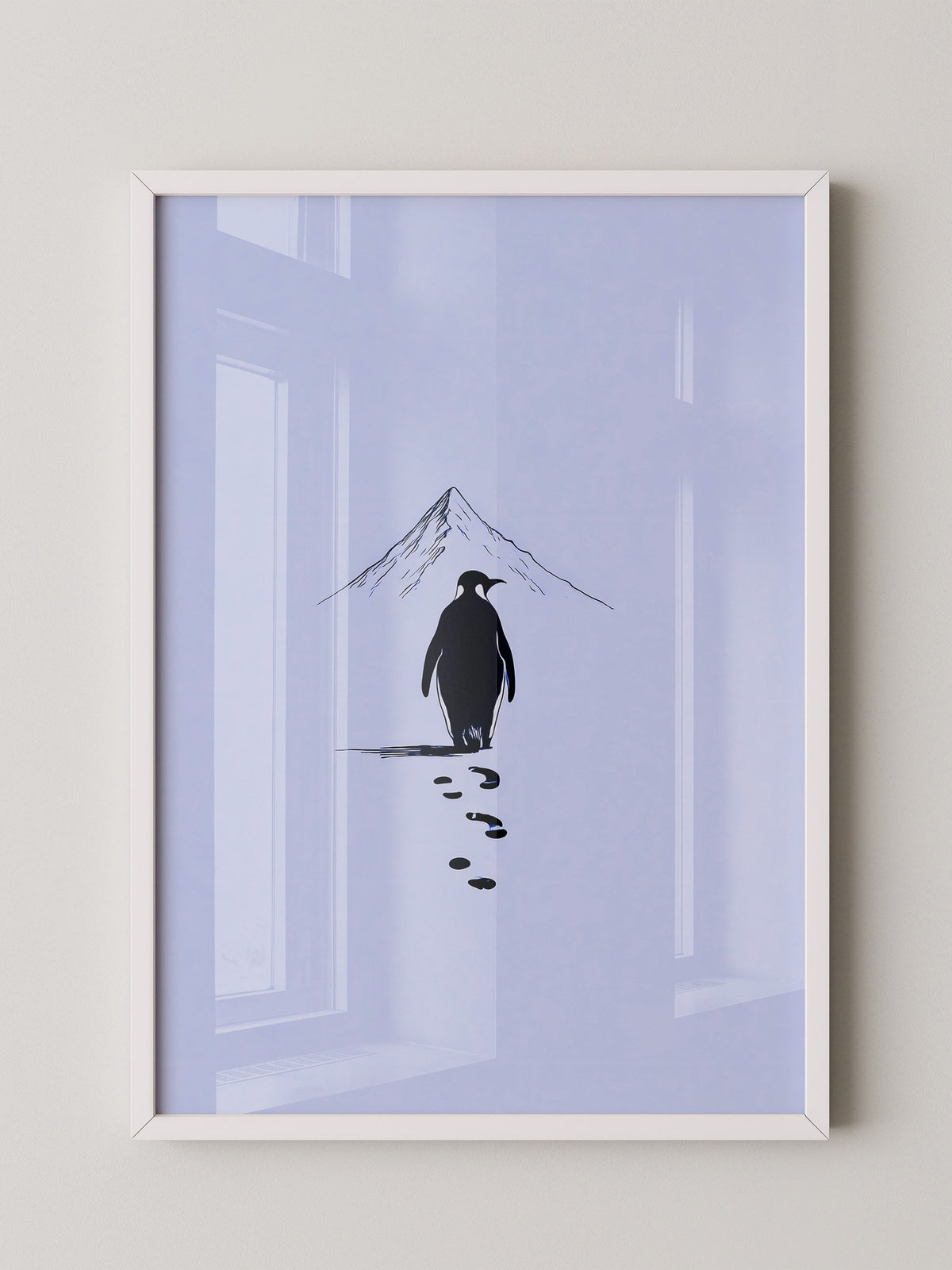 Pinguin Spuren Minimalistisch