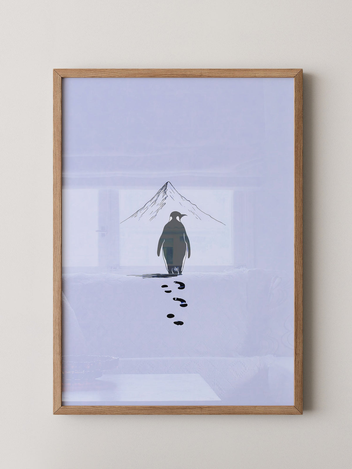 Pinguin Spuren Minimalistisch