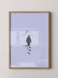 Pinguin Spuren Minimalistisch