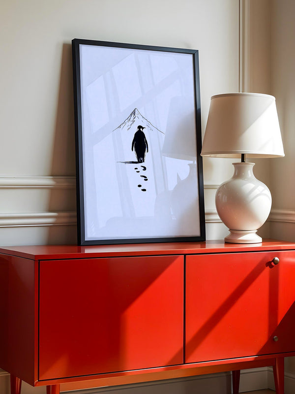 Pinguin Spuren Minimalistisch