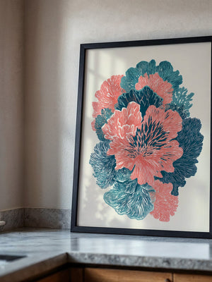 Florale Muster Korallen-Stil