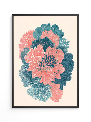 Florale Muster Korallen-Stil