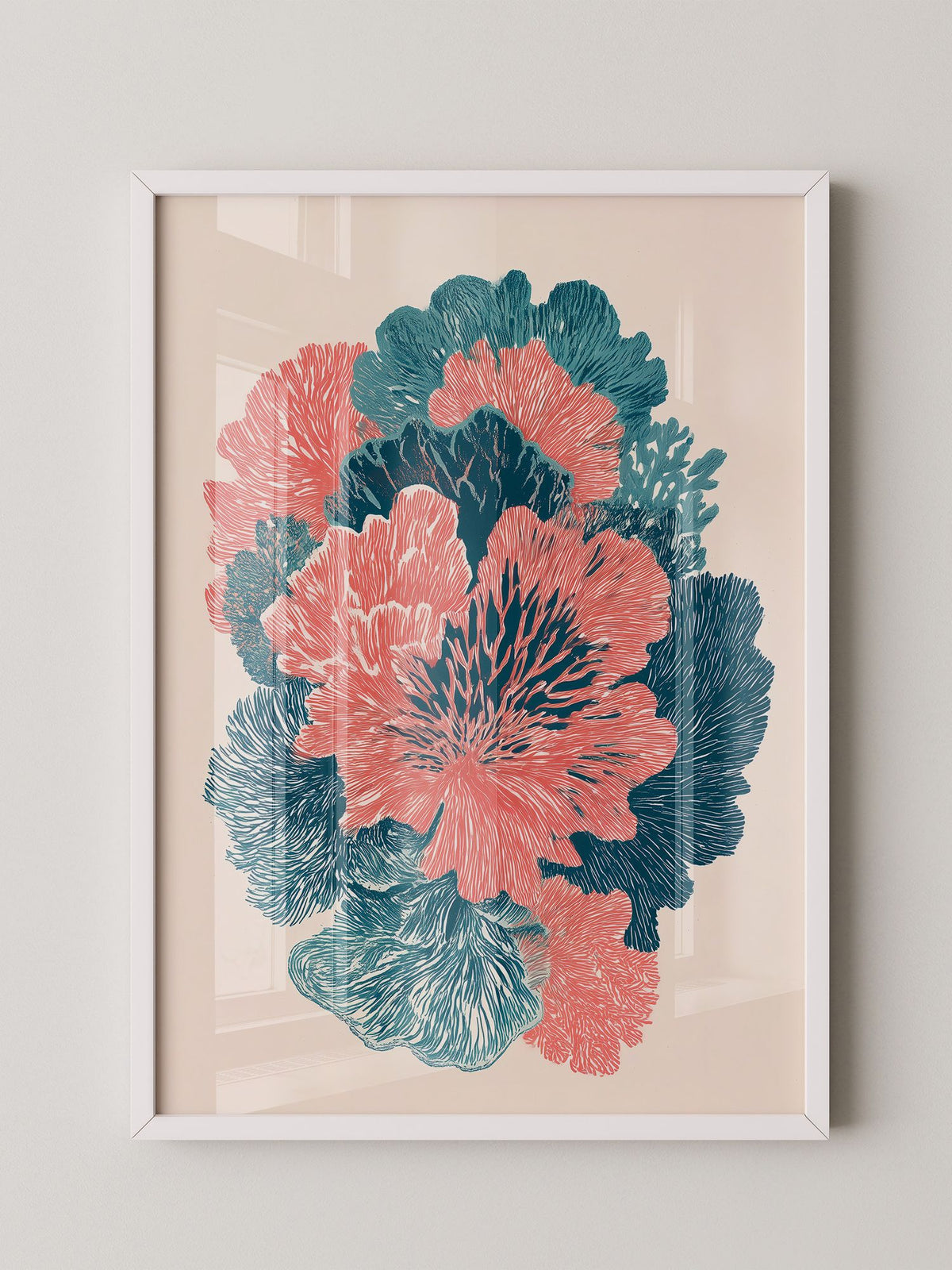 Florale Muster Korallen-Stil