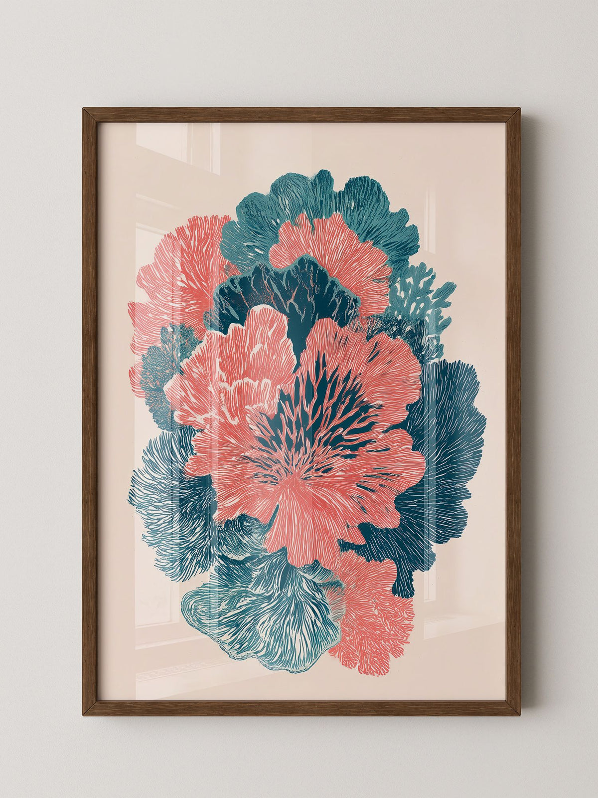 Florale Muster Korallen-Stil