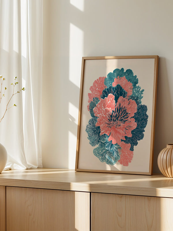 Florale Muster Korallen-Stil