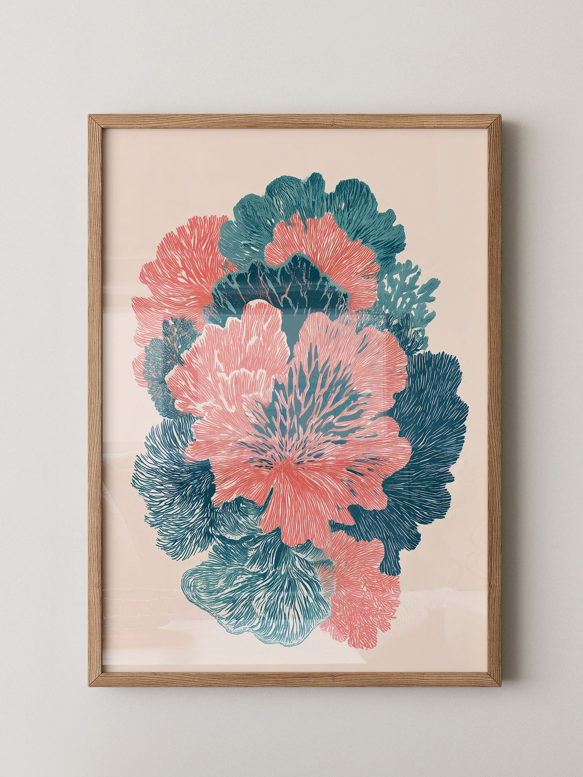 Florale Muster Korallen-Stil