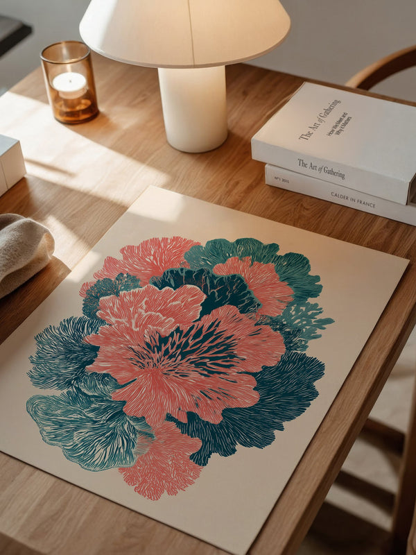 Florale Muster Korallen-Stil