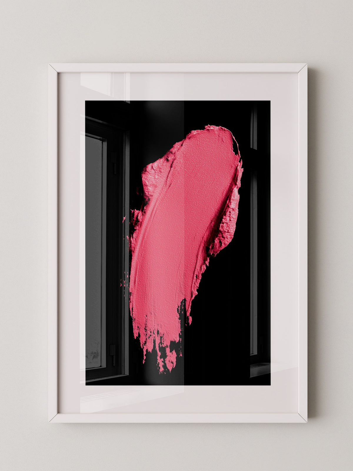 Pinker Pinselstrich Abstrakt Schwarz