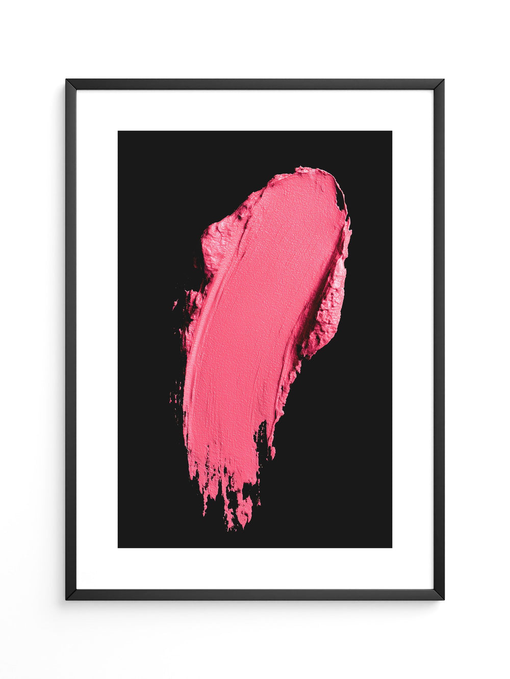 Pinker Pinselstrich Abstrakt Schwarz