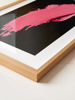Pinker Pinselstrich Abstrakt Schwarz