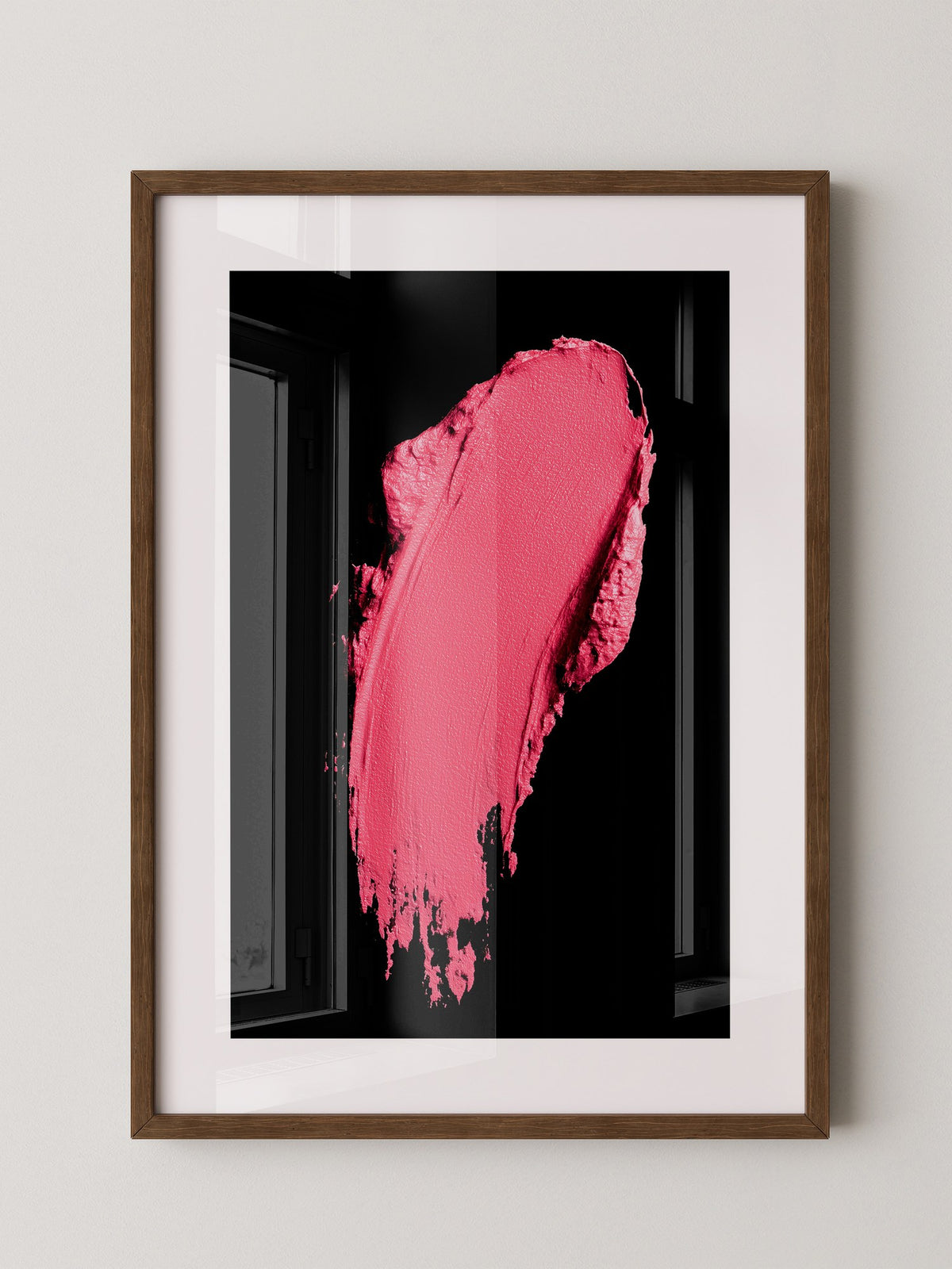 Pinker Pinselstrich Abstrakt Schwarz