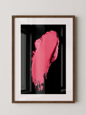 Pinker Pinselstrich Abstrakt Schwarz