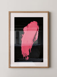 Pinker Pinselstrich Abstrakt Schwarz