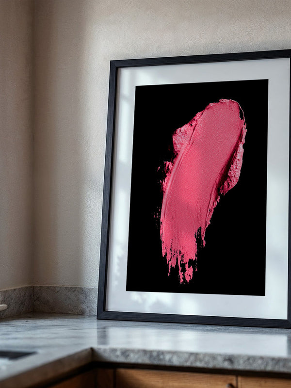 Pinker Pinselstrich Abstrakt Schwarz