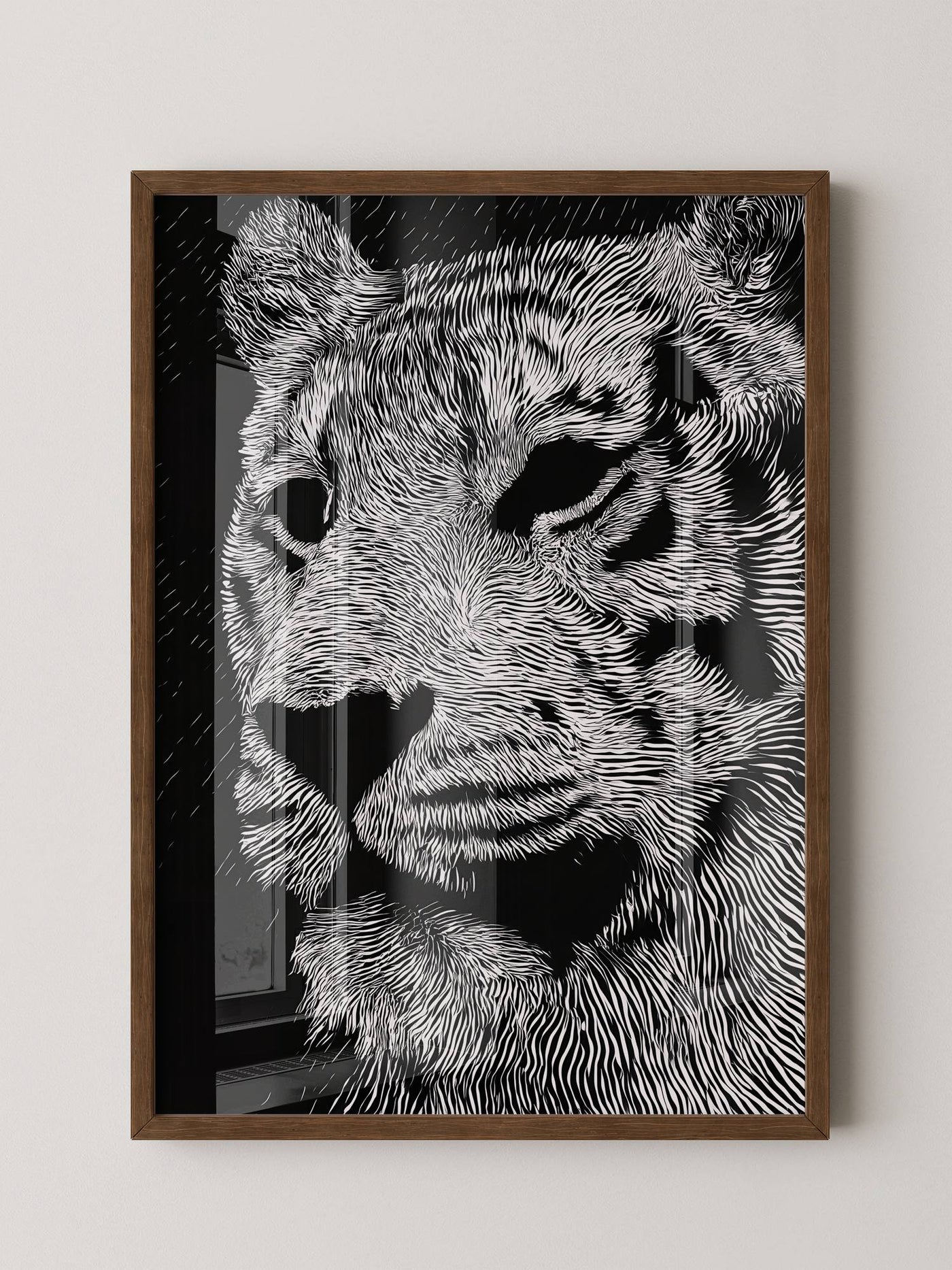 Tigerkopf Kunstvolles Schwarzweiß