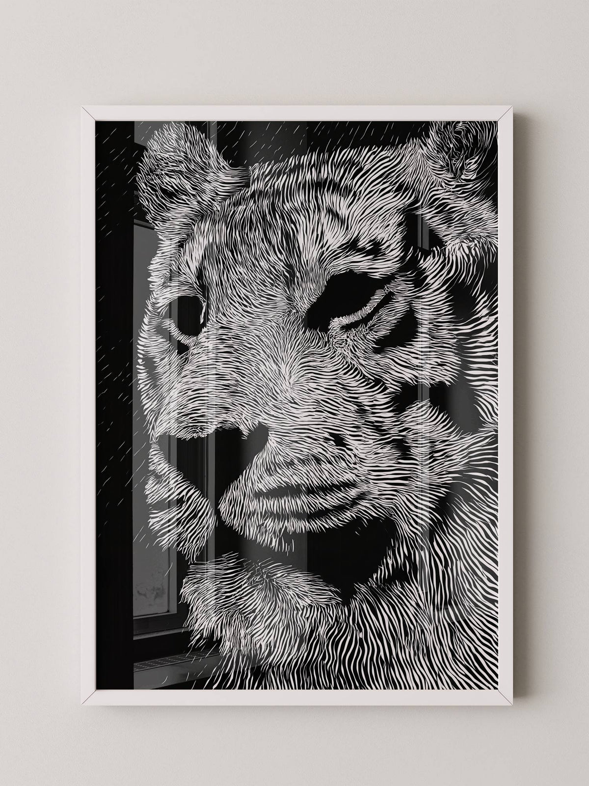 Tigerkopf Kunstvolles Schwarzweiß