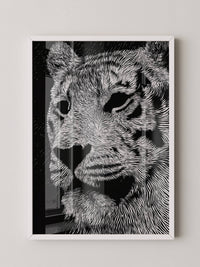 Tigerkopf Kunstvolles Schwarzweiß