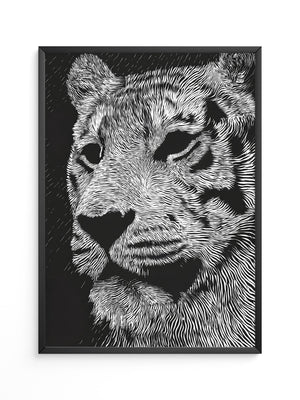 Tigerkopf Kunstvolles Schwarzweiß