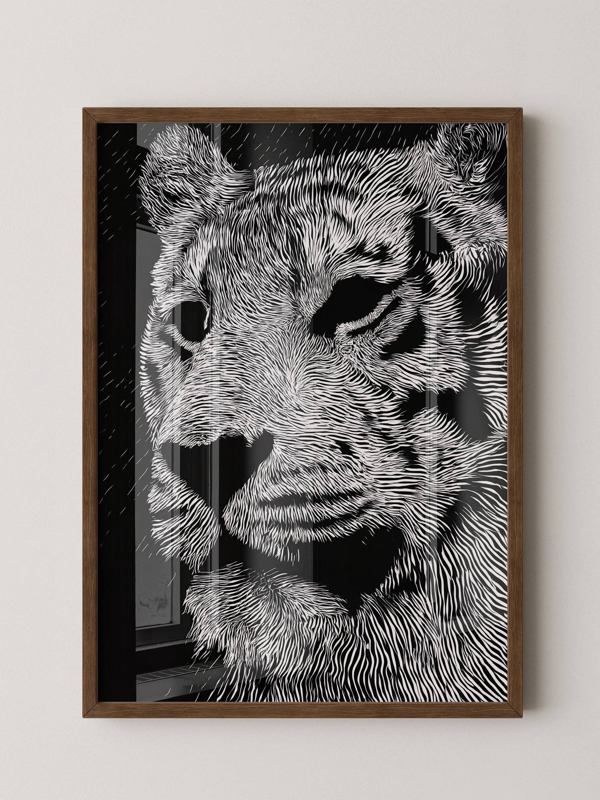 Tigerkopf Kunstvolles Schwarzweiß