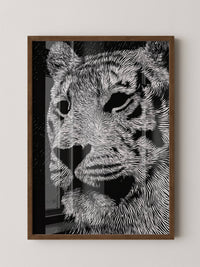 Tigerkopf Kunstvolles Schwarzweiß