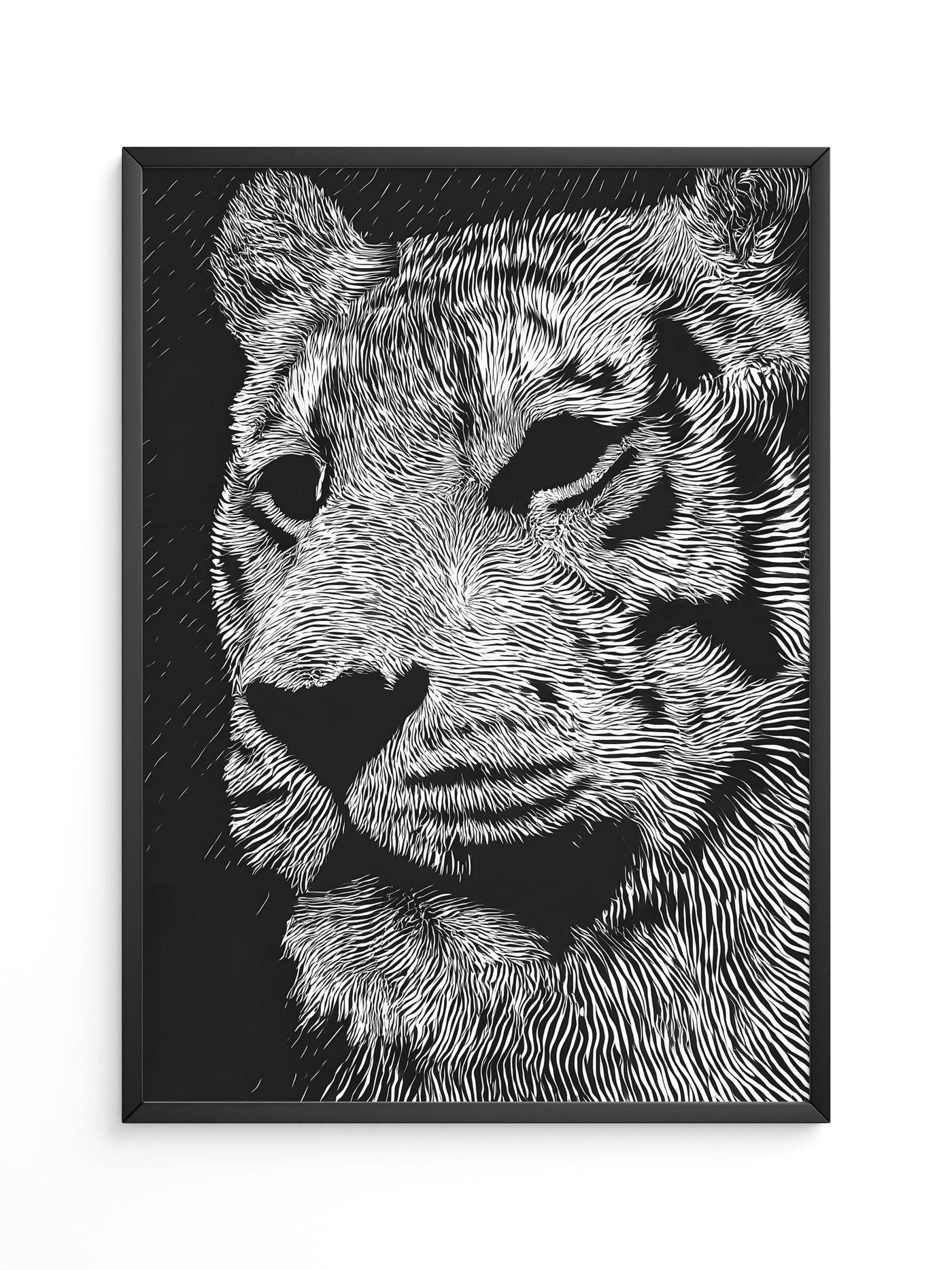 Tigerkopf Kunstvolles Schwarzweiß
