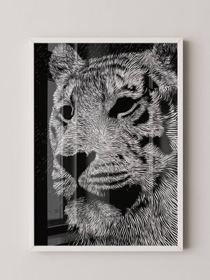 Tigerkopf Kunstvolles Schwarzweiß