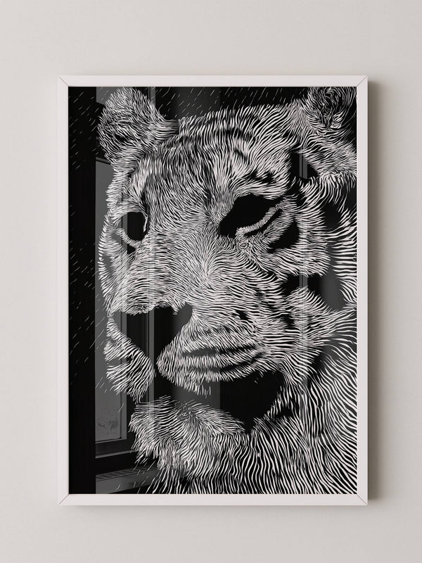 Tigerkopf Kunstvolles Schwarzweiß