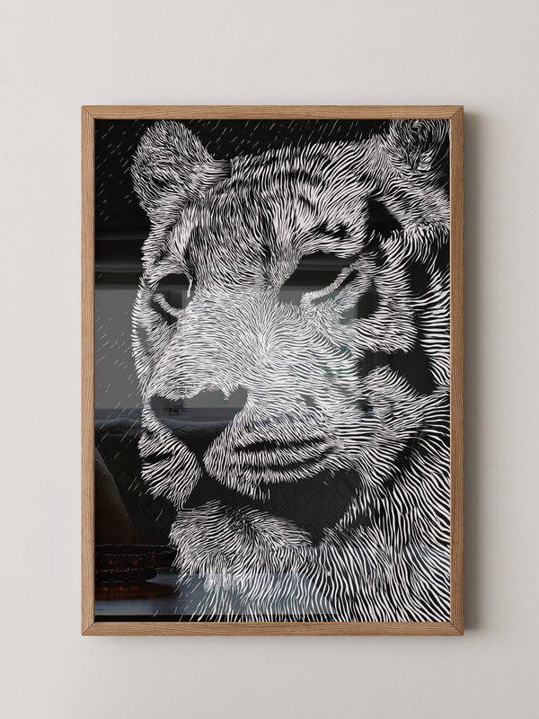 Tigerkopf Kunstvolles Schwarzweiß