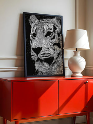 Tigerkopf Kunstvolles Schwarzweiß