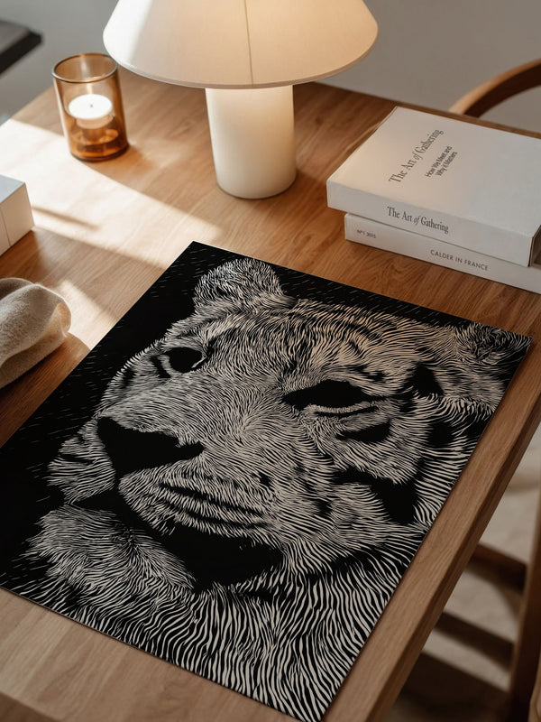Tigerkopf Kunstvolles Schwarzweiß