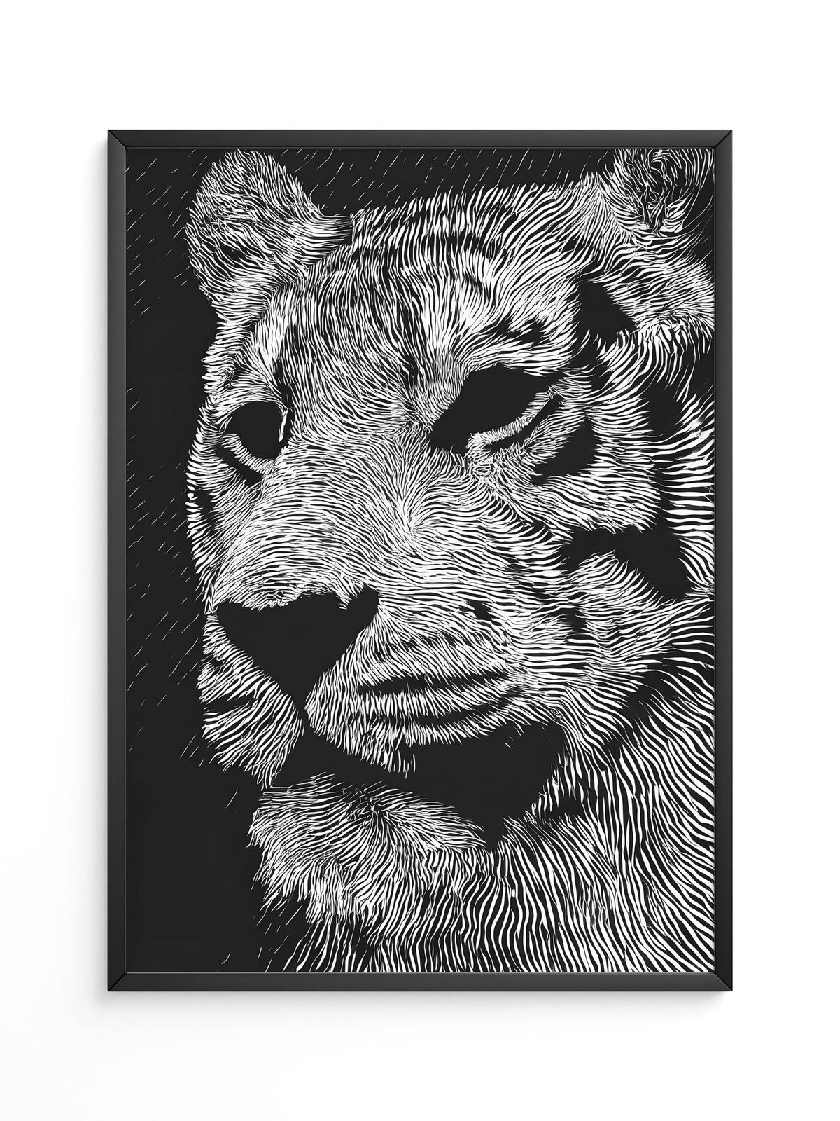 Tigerkopf Kunstvolles Schwarzweiß