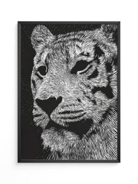 Tigerkopf Kunstvolles Schwarzweiß