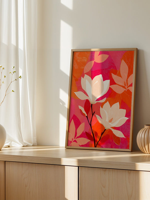 Magnolien Blüten kräftig bunt