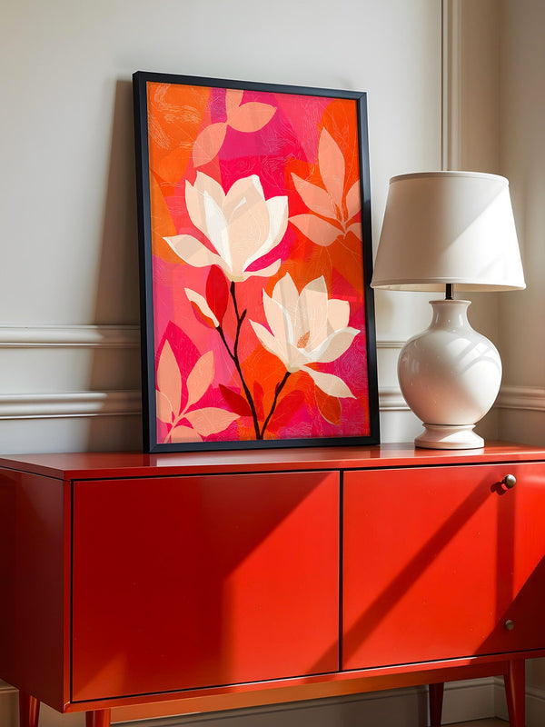 Magnolien Blüten kräftig bunt