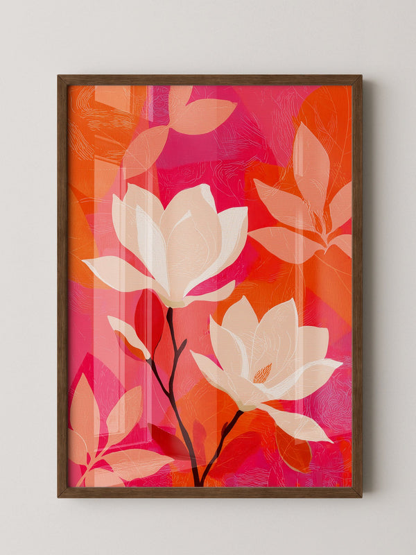 Magnolien Blüten kräftig bunt