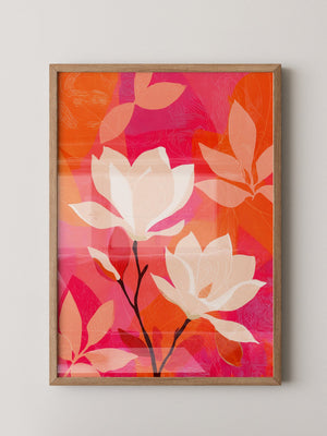 Magnolien Blüten kräftig bunt