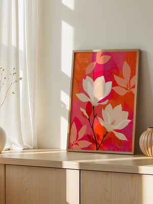 Magnolien Blüten kräftig bunt