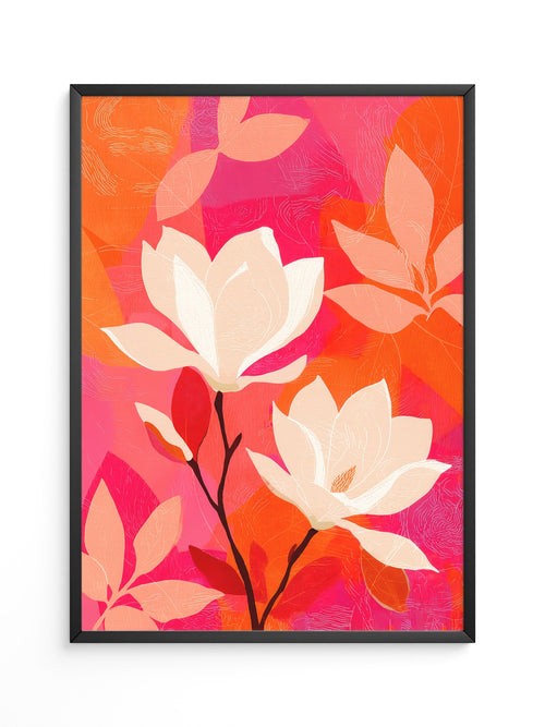 Magnolien Blüten kräftig bunt