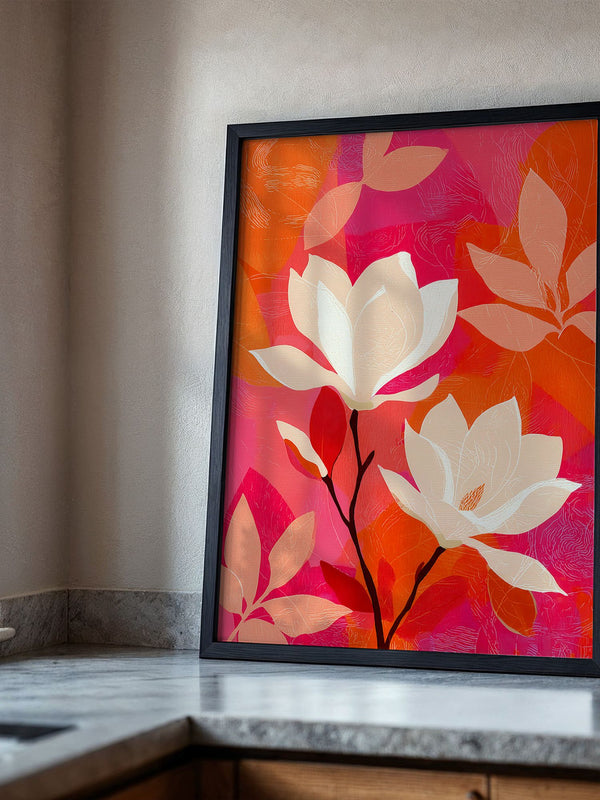 Magnolien Blüten kräftig bunt