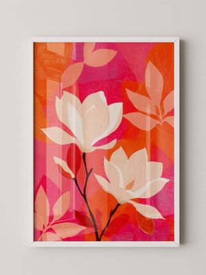 Magnolien Blüten kräftig bunt